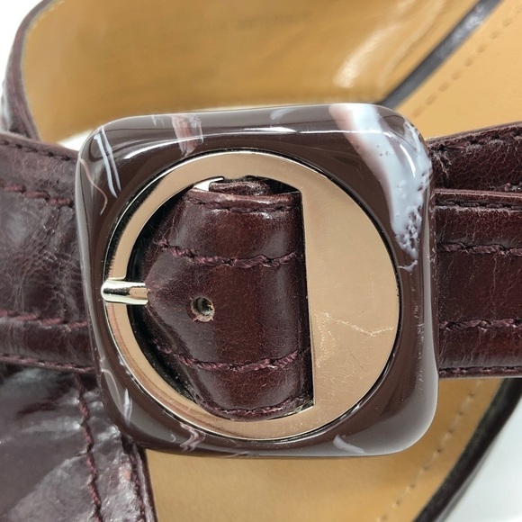 Franco Sarto Burgundy Concourse Chunky Heel Crossover Strap Sandals Size 9.5 - Picture 7 of 8